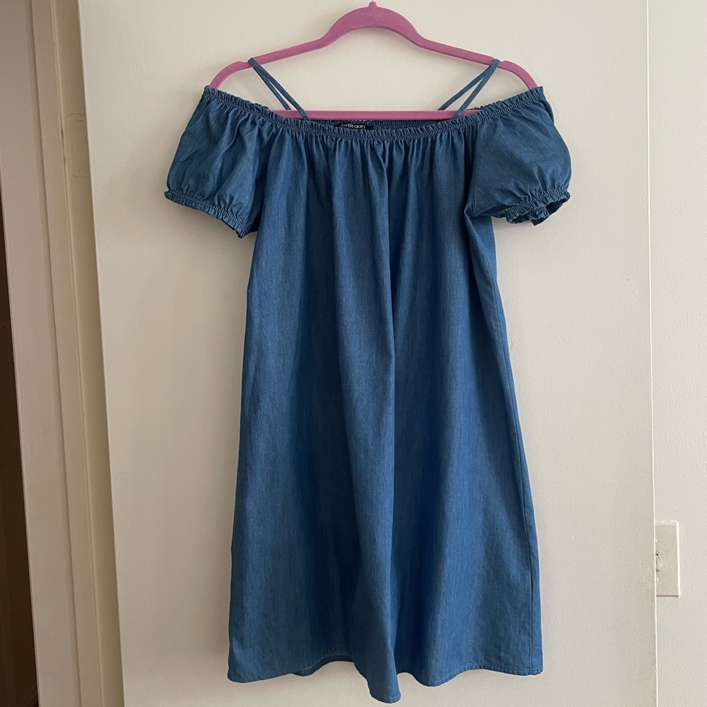 Blue off the shoulder dress women’s size large